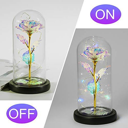 Galaxy Rose Gift with LED string lights